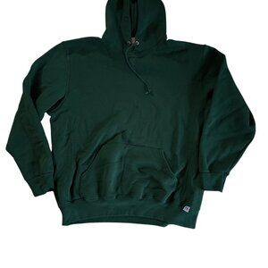 Vintage Russell Athletic Forest Green Pullover Hoodie Sweatshirt XL